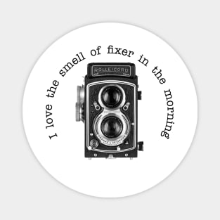 Retro Camera - Fixer Joke - Black Text Magnet